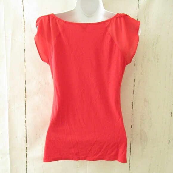Ann Taylor Top XS X Small Red Short Sleeve - Picture 5 of 7